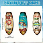 décoration murale vintage planche surf multicolore motifs estivaux adhésif nano glue maison plage