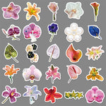 autocollants fleurs décoratifs scintillants adhésifs variés couleurs brillantes plantes réfrigérateur scrapbook