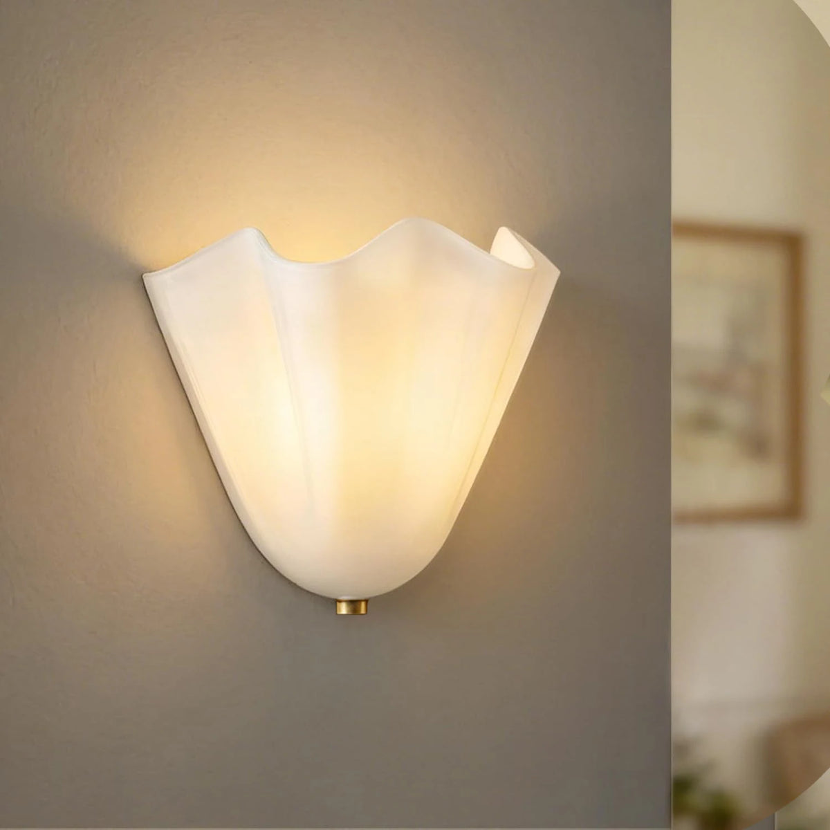 applique murale led verre blanc rouge vert moderne ondulée fixee mur interrupteur echangable