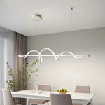 suspension lumineuse moderne or blanc noir ondulée contemporaine fixée luminaire salle manger