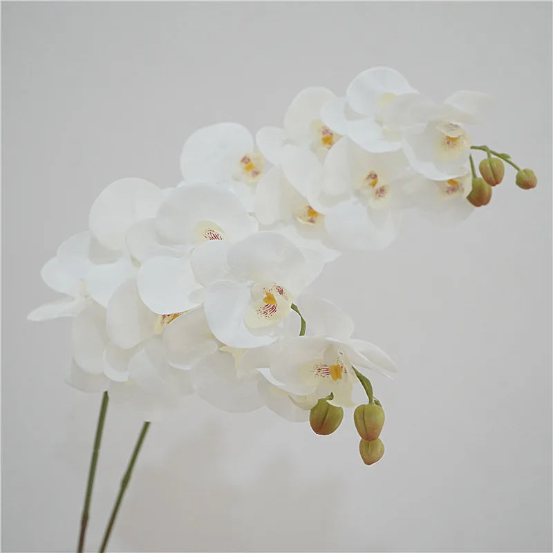 Orchidées artificielles bleu clair blanc rose jaune vert clair violet foncé mariage décoration intérieure