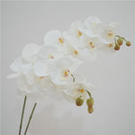 Orchidées artificielles bleu clair blanc rose jaune vert clair violet foncé mariage décoration intérieure