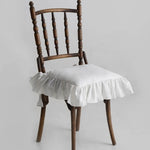 coussin chaise blanc beige noir classique rustique doux anti salissure attaches ruban