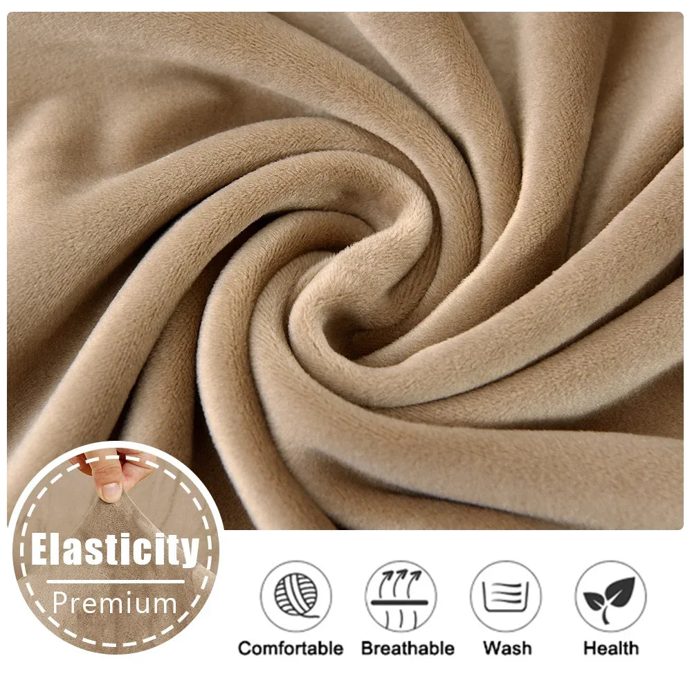 housse chaise velours polyester moderne camel opaque simple mariage banquet chaise plage fauteuil