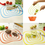 tapis cuisine flexible moderne bleu vert orange rayures concentriques respectueux environnement pratique