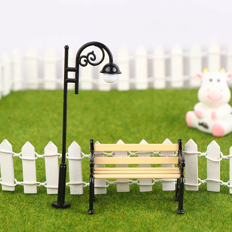 décoration intérieure miniature banc noir lampe classique clôture ornements noël