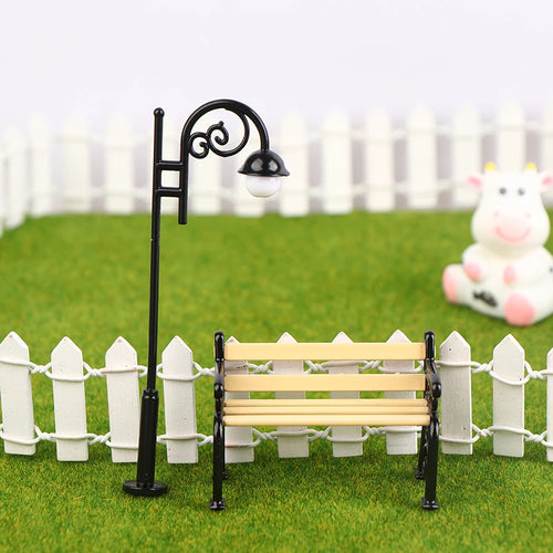 décoration intérieure miniature banc noir lampe classique clôture ornements noël
