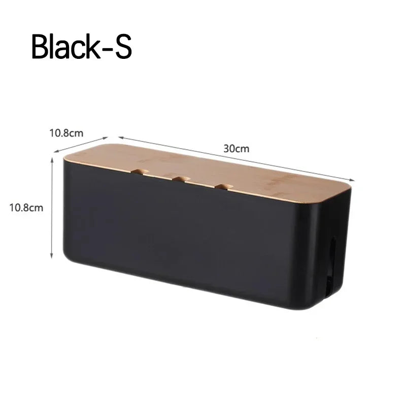 boîte rangement moderne bambou blanc noir organisation câbles horloge radio minimalistestyle