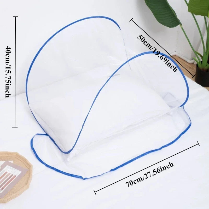 filet anti moustiques moderne blanc bleu pliable adultes usage extérieur intérieur transparent motif géométrique