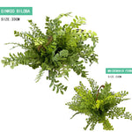 plantes artificielles feuilles fines vertes brunes modernes accrochables extérieures decoration murale naturelle