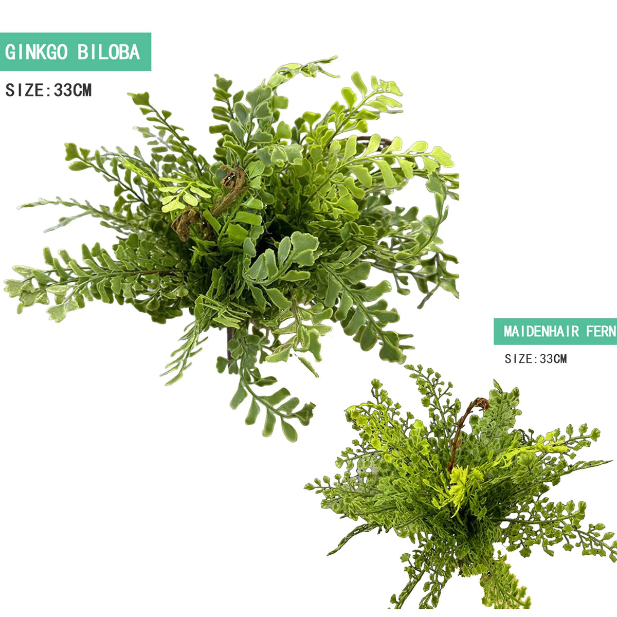 plantes artificielles feuilles fines vertes brunes modernes accrochables extérieures decoration murale naturelle