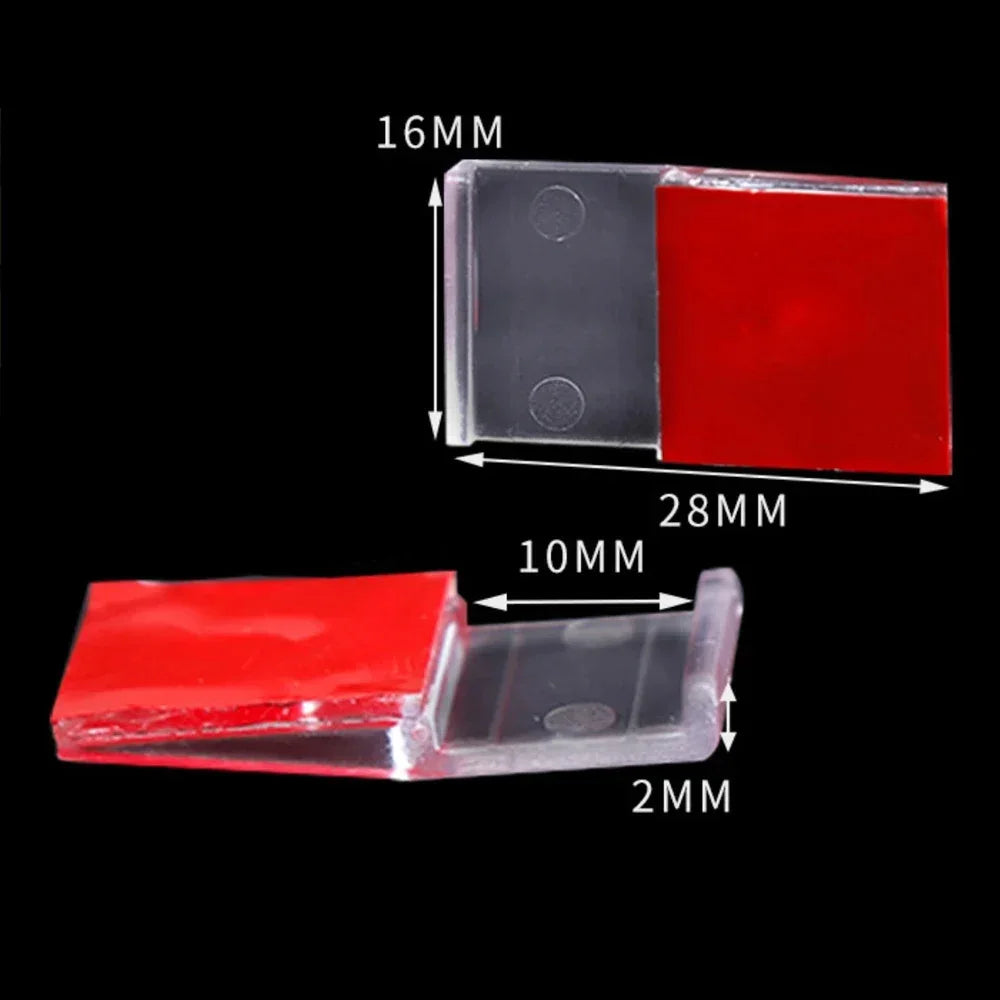 support auto adhésif invisible ruban led transparent rouge moderne pratique clip montage bande luminescente