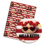 serviettes tissu imprimé hello kitty rose vert blanc résistant abrasion plain weave coton enfantin