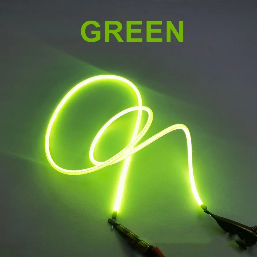 ruban led flexible lumineux câble néon décoratif couleur rouge vert bleu orange clips