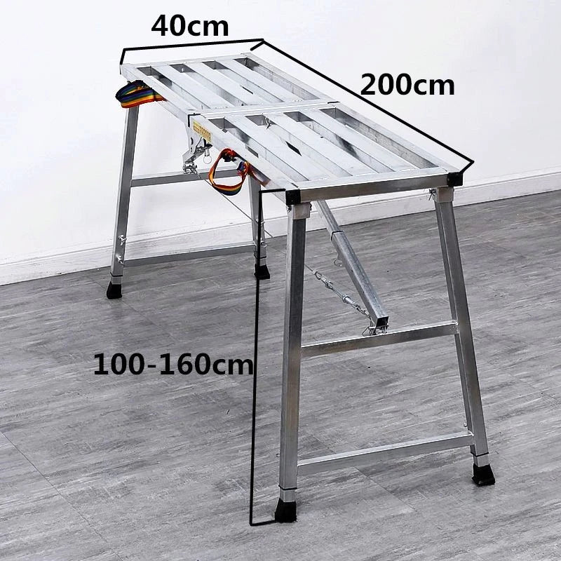 table pliante argentée structure métallique moderne poignées anti dérapante pliante portative