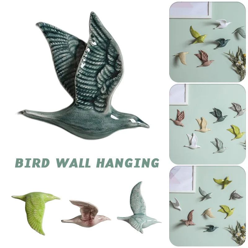 Oiseau mural céramique 3D détail des textures et couleurs