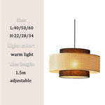 suspension lumineuse tissée marron clair moderne 40cm 50cm 60cm ajustable chambre restaurant étude