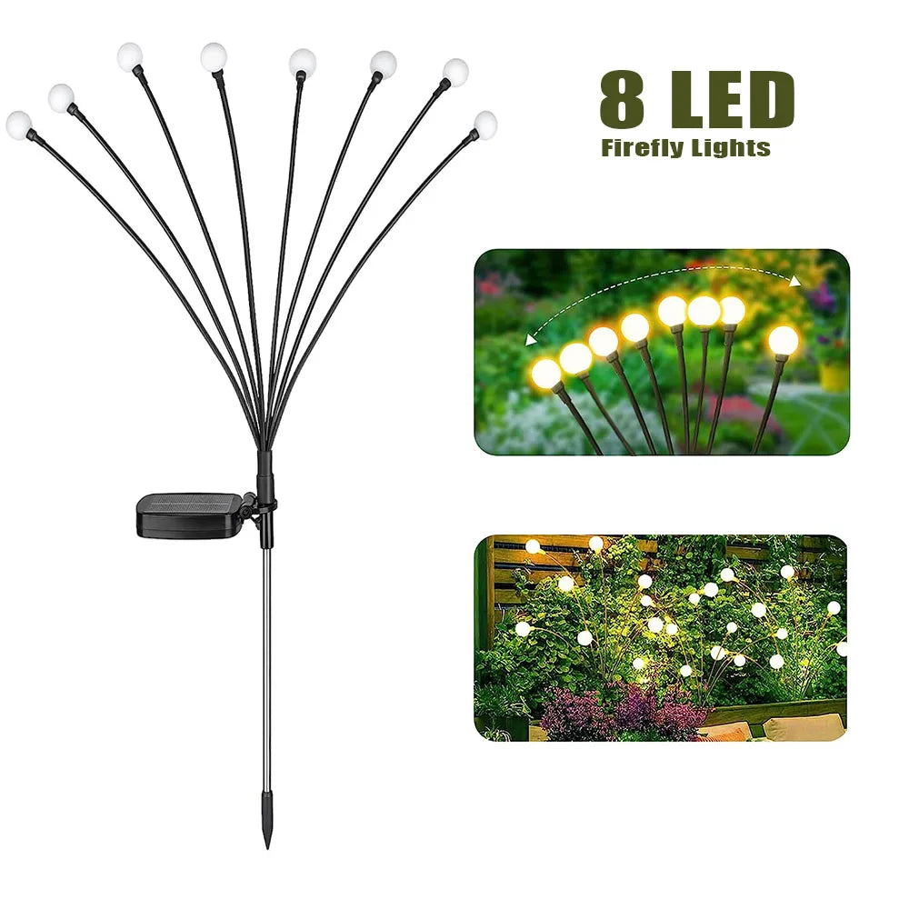 décoration extérieure jardin guirlande lumineuse solaire led feux foyers contemporaine