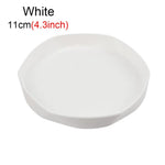 assiettes modernes minimalistes jaune rose blanc vert bleu gris plastique 11cm 14.5cm