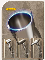 support mural sèche cheveux lisseur aluminium gris moderne épuré électroplaqué fixations salle bain