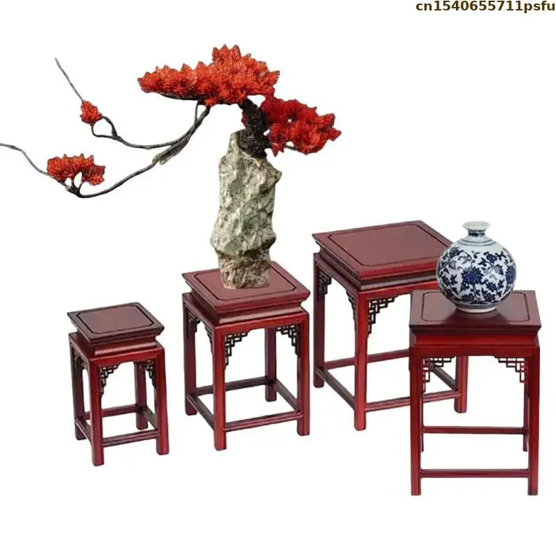 support bonsaï bois rose chinois sculpté display stand fleur pot sorting table stand