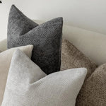 housses coussin décoratives polyester beige gris contemporaines simples maison neutres