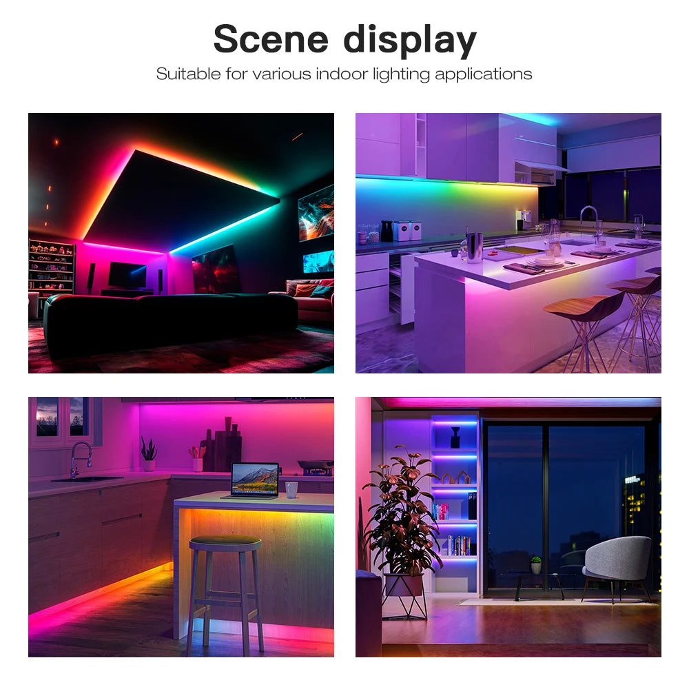ruban led multicolore moderne controle esp32 wled app 12v 240w 30m wlan alexa