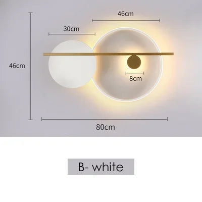 lampe murale moderne minimaliste noir blanc doré géométrique fixée mur sphères cercles barre translucide