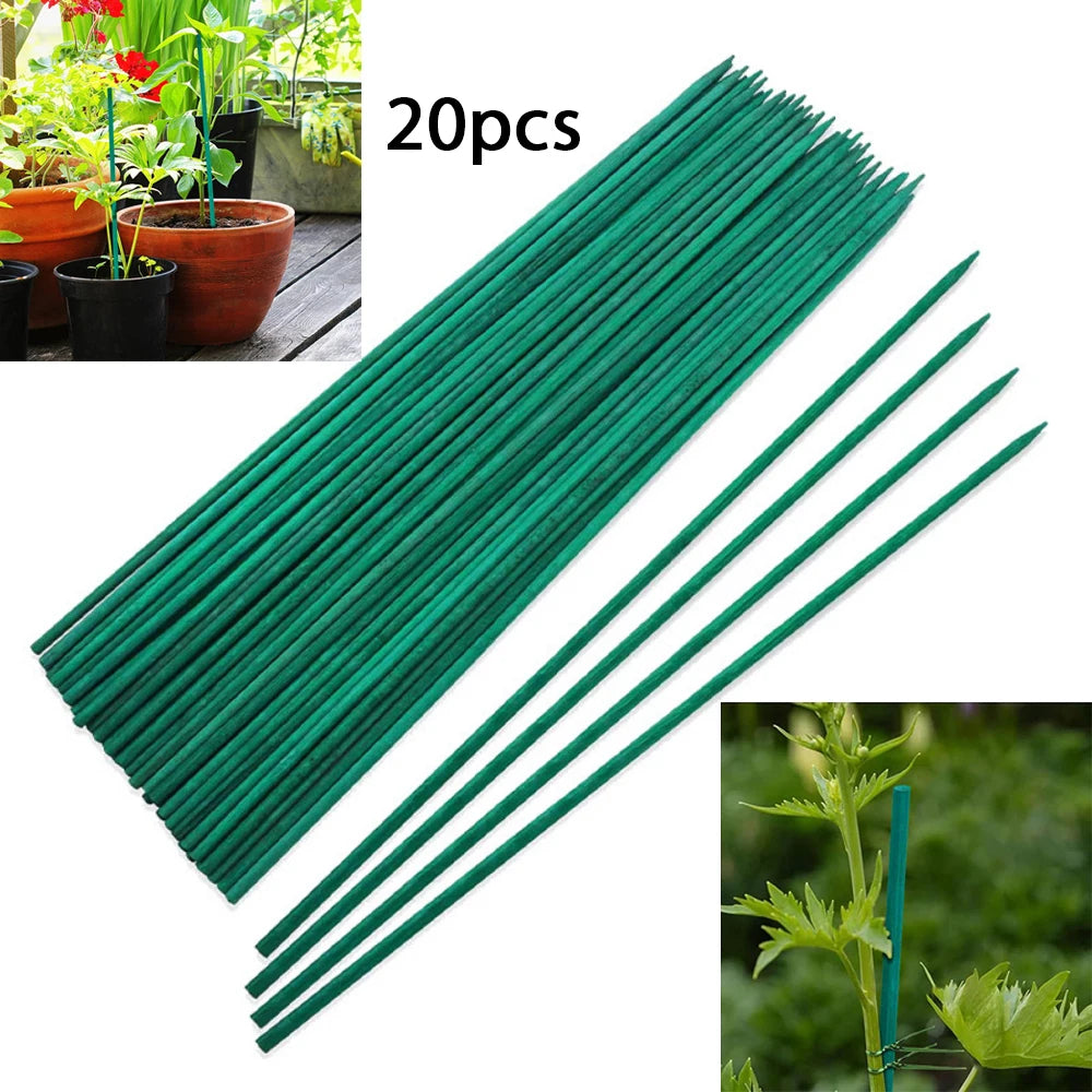 supports plante bambou vert lisse 40cm jardinage utilitaire insertion sol