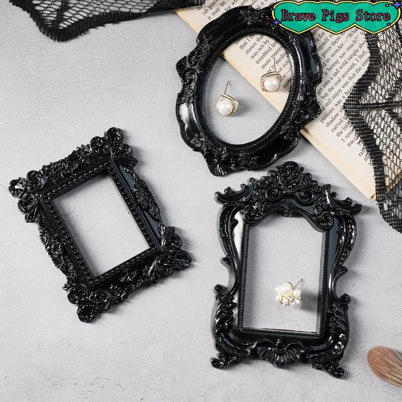 cadres decoratifs noir decorations florales baroque vintage gothique victorien bijoux argents