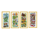 broderie saisonnière coton floral animaux traditionnelle peinture rat oiseau verte bleue rouge