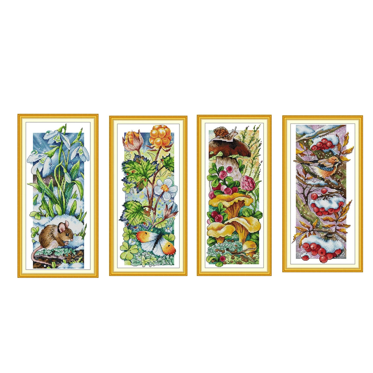 broderie saisonnière coton floral animaux traditionnelle peinture rat oiseau verte bleue rouge