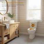 sticker adhésif floral tournesols fleurs feuilles salle bain toilettes salon refroidisseur