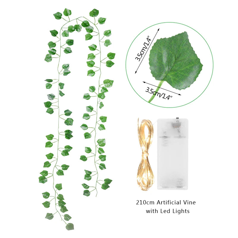 guirlande lumineuse feuilles vertes led blanc extérieur moderne décoration mariage chambre festive