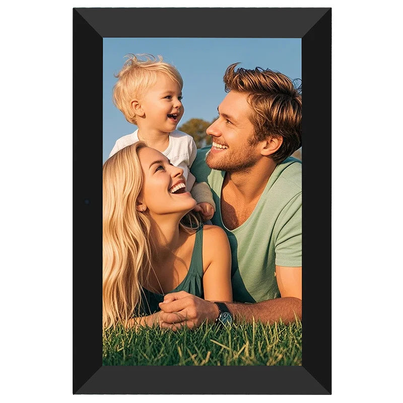 cadre photo numérique hd ips 10 pouces résolution 1280x800 noir blanc moderne pied incliné