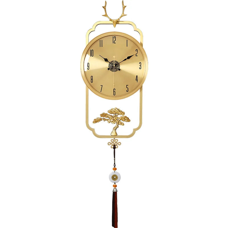 horloge murale or motif arbre moderne blanche chaîne dorée salle couloir décoINCT: titre généré