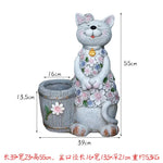 pots fleurs résine moderne figurines lapins motifs tissus carottes noeuds papillons mignons