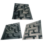 décoration murale 3d cube labyrinthe moderne adhésif gris noir illusion optique