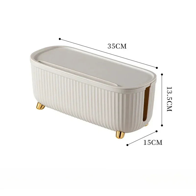 boîte rangement moderne rayures blanc vert clair respectueux environnement rechargeable chargeur téléphone télécommande carnet