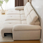 canapé lit moderne convertible beige oreillers 196x160x98cm tissu composite sponge down adjustable