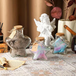 bouteilles étoile transparentes coeurs opalescentes blanches capsules liège vintage decoration mariage anniversaire loisirs créatifs