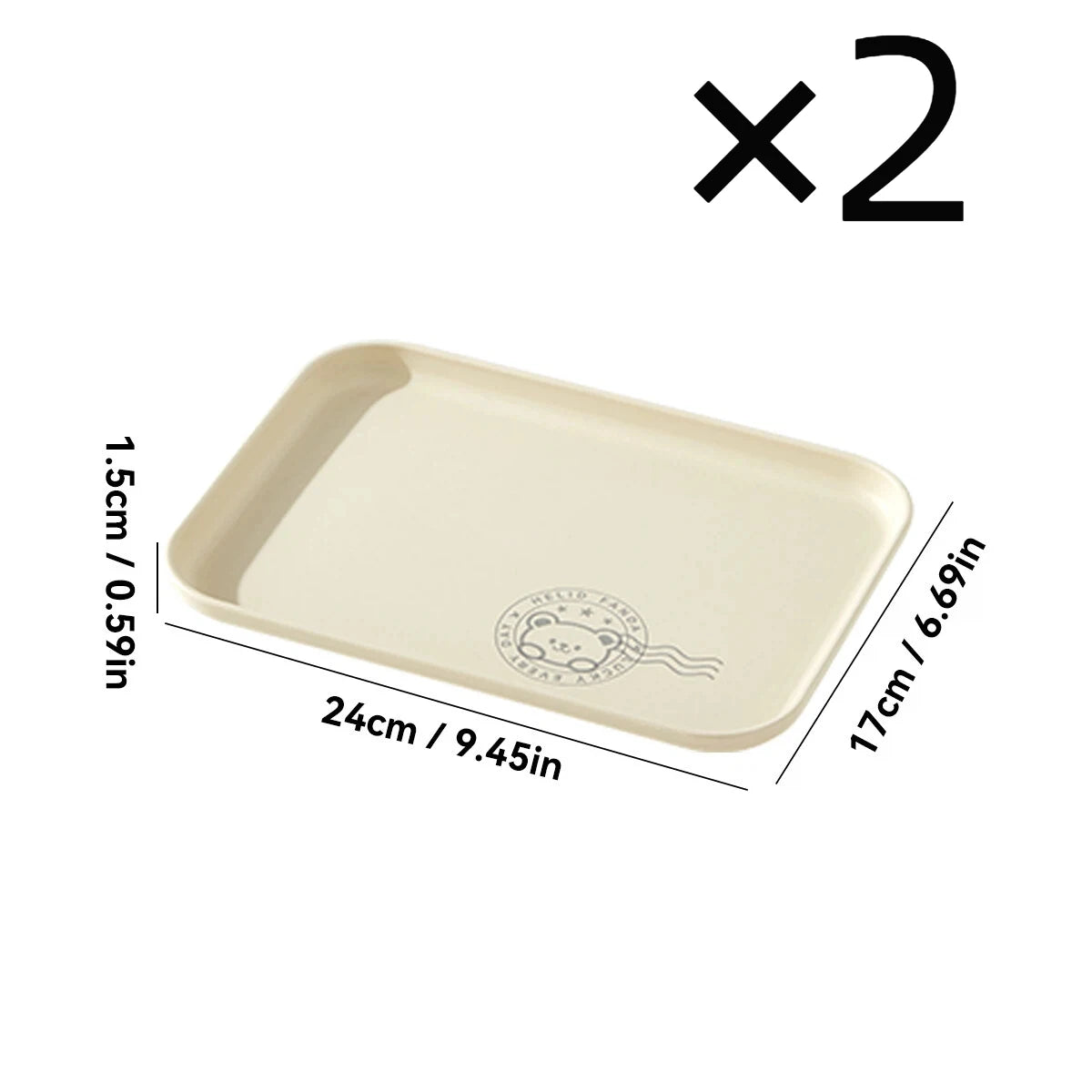 assiettes modernes plastique imprimées ours tasse cuillère serviette dessin animé minimaliste