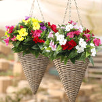 bouquet artificiel fleurs soie rouge blanc rose jaune violet feuilles vertes moderne extérieur mariage