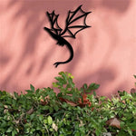 décoration murale silhouette dragon moderne noir simple intérieur extérieur chambre balcon terrasse