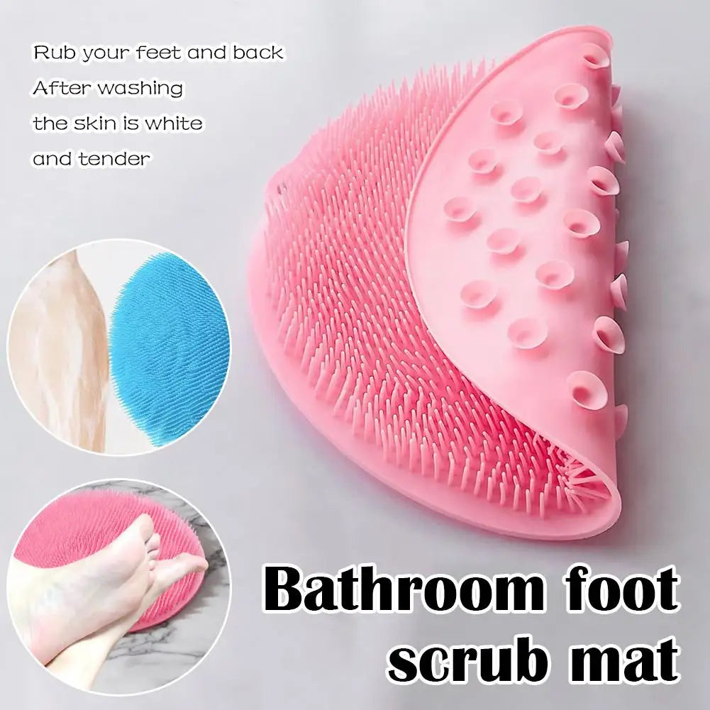 tapis bain nettoyage pieds rose vert violet bleu pointes ergonomique adhésif 26cmx26cm