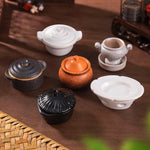 assiettes miniatures dessert blanc noir assiettes rustiques classiques textures marbrées accessoires cuisine poupée