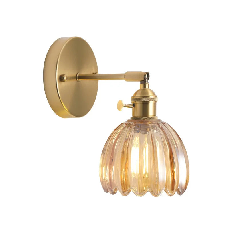 Applique murale blanche LED verre vintage