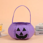 sac main halloween vison sac bonbons fantaisie visage citrouille noir uni