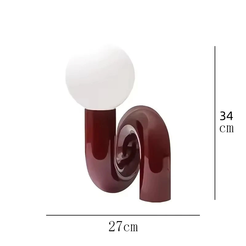 lampe table moderne rouge bleu blanc rose ampoules led verre dépoli italien basse consommation