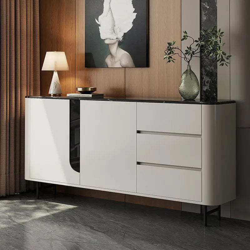 armoire rangement moderne blanche tiroirs pieds noirs meuble salon organisation décoration minimalistechairs